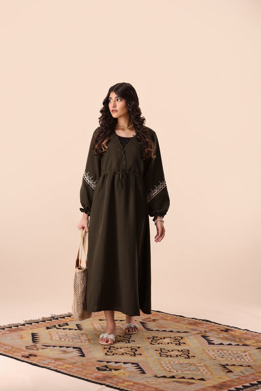 Crinkle Trivela Midnight Green Middie