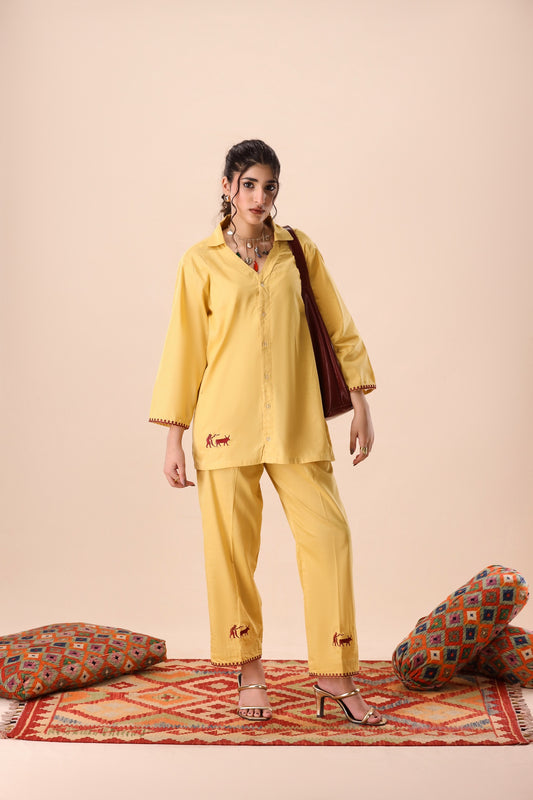 Macaroon Convertible Collar Co-ord Set