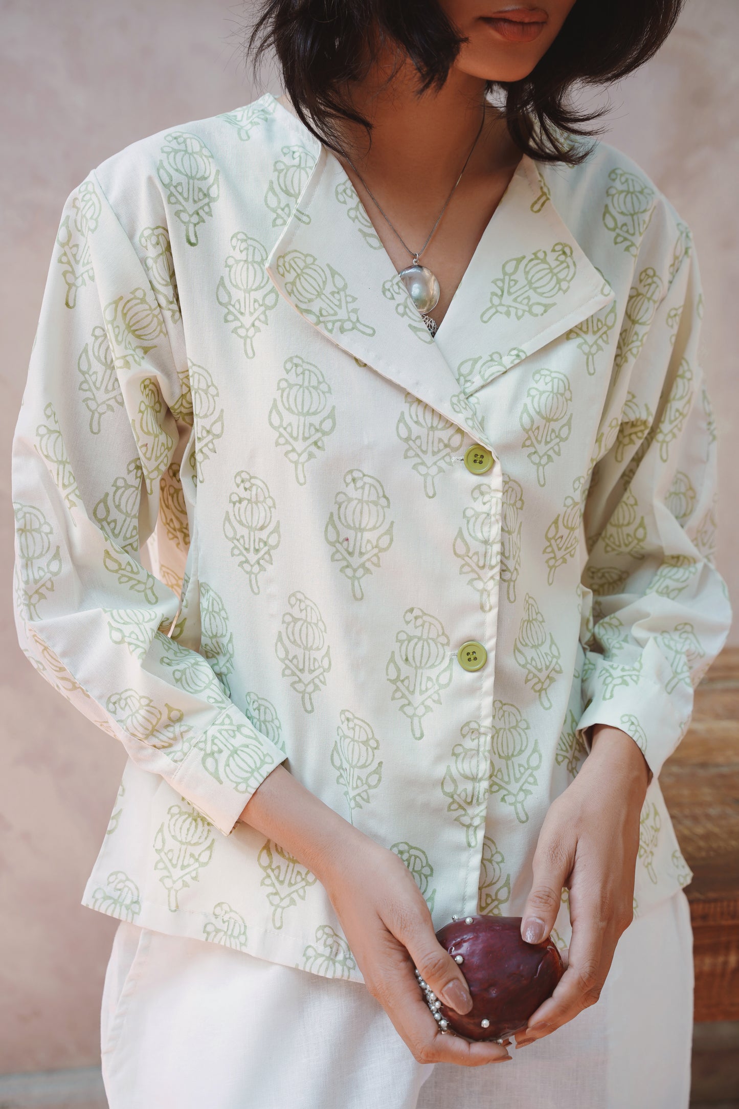 Lapel Collar Linen Shirt
