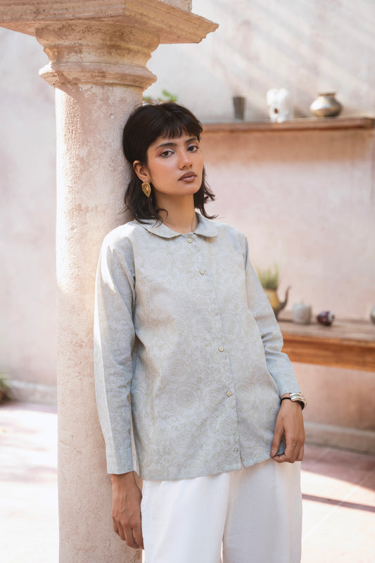 Peter Pan Collar Button Down Shirt