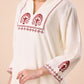 Light Beige Band Collar Co-ord Set