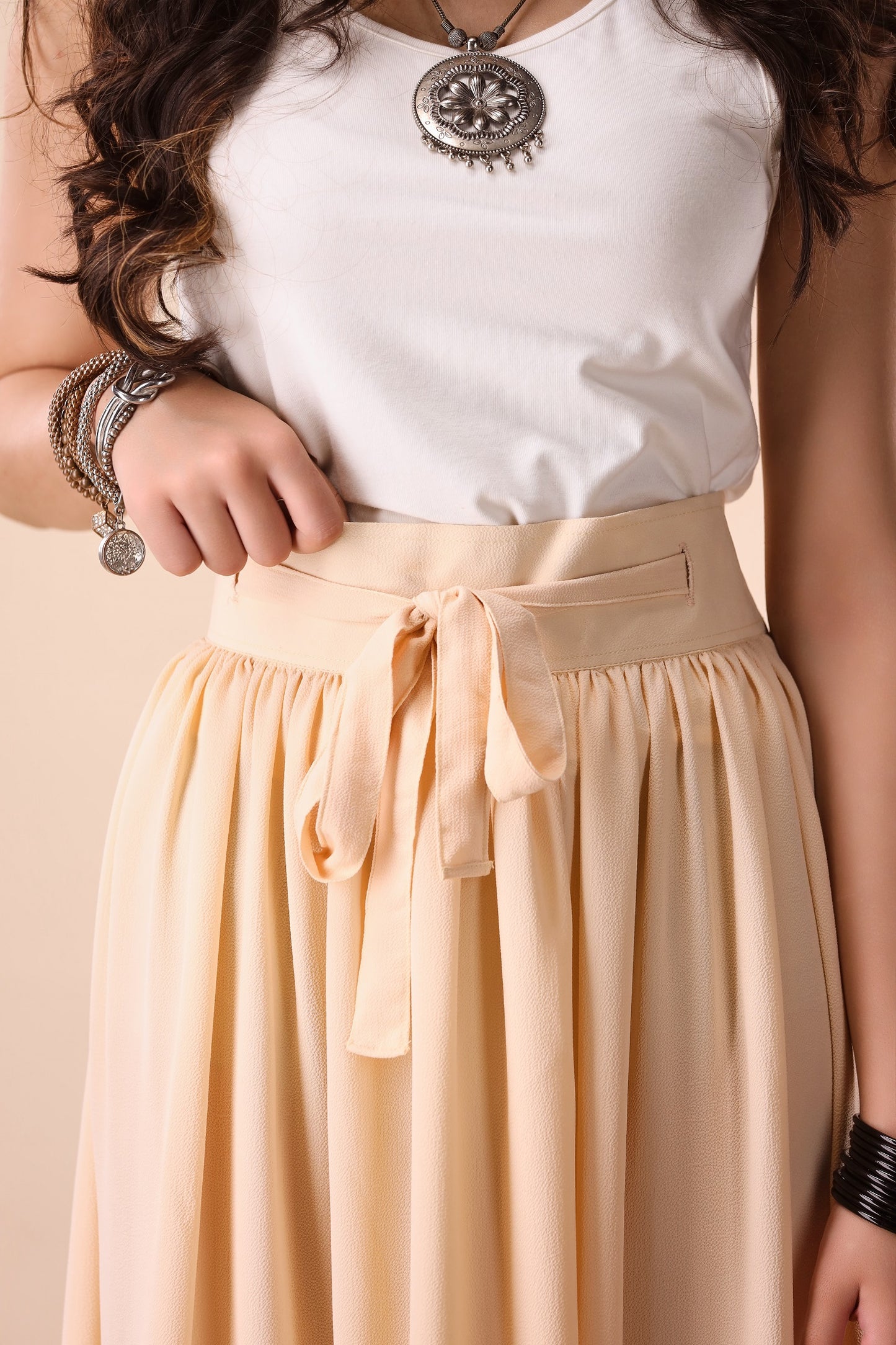 Sandy Beige Trivela Skirt