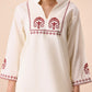Light Beige Band Collar Co-ord Set