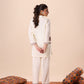Light Beige Band Collar Co-ord Set