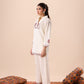 Light Beige Band Collar Co-ord Set