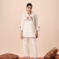 Light Beige Band Collar Co-ord Set