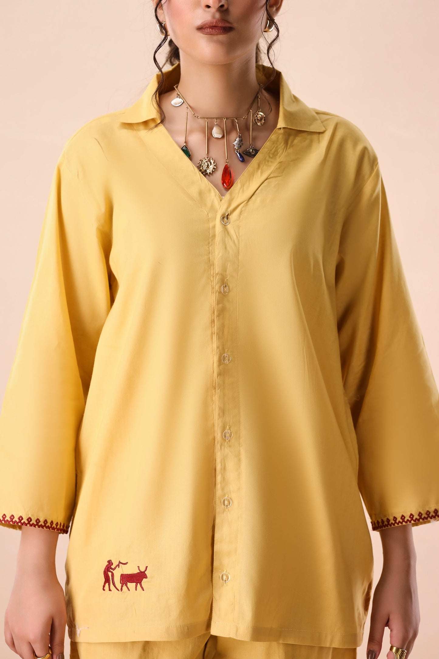Macaroon Convertible Collar Co-ord Set