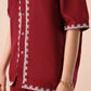Dark Maroon Resort Collar Co-ord Set