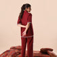 Dark Maroon Resort Collar Co-ord Set
