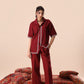Dark Maroon Resort Collar Co-ord Set