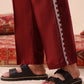 Dark Maroon Resort Collar Co-ord Set