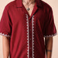 Dark Maroon Resort Collar Co-ord Set