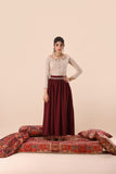 Dark Maroon Trivela Skirt