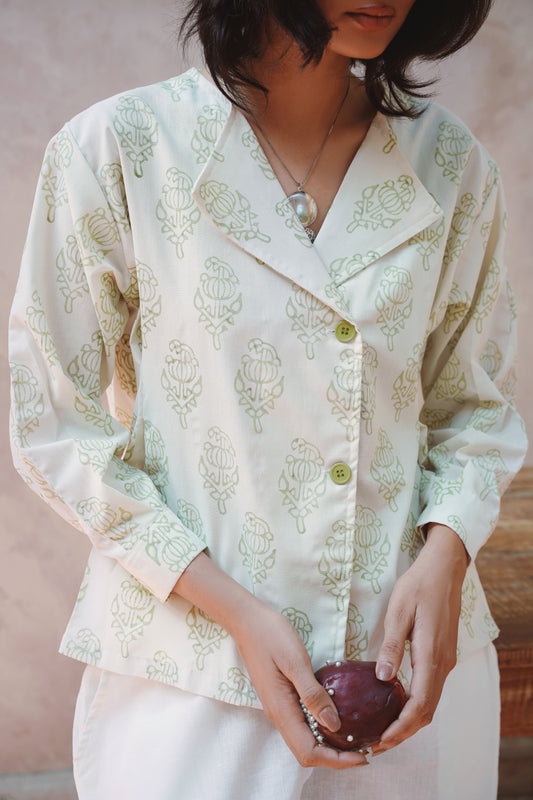 Lapel Collar Linen Shirt