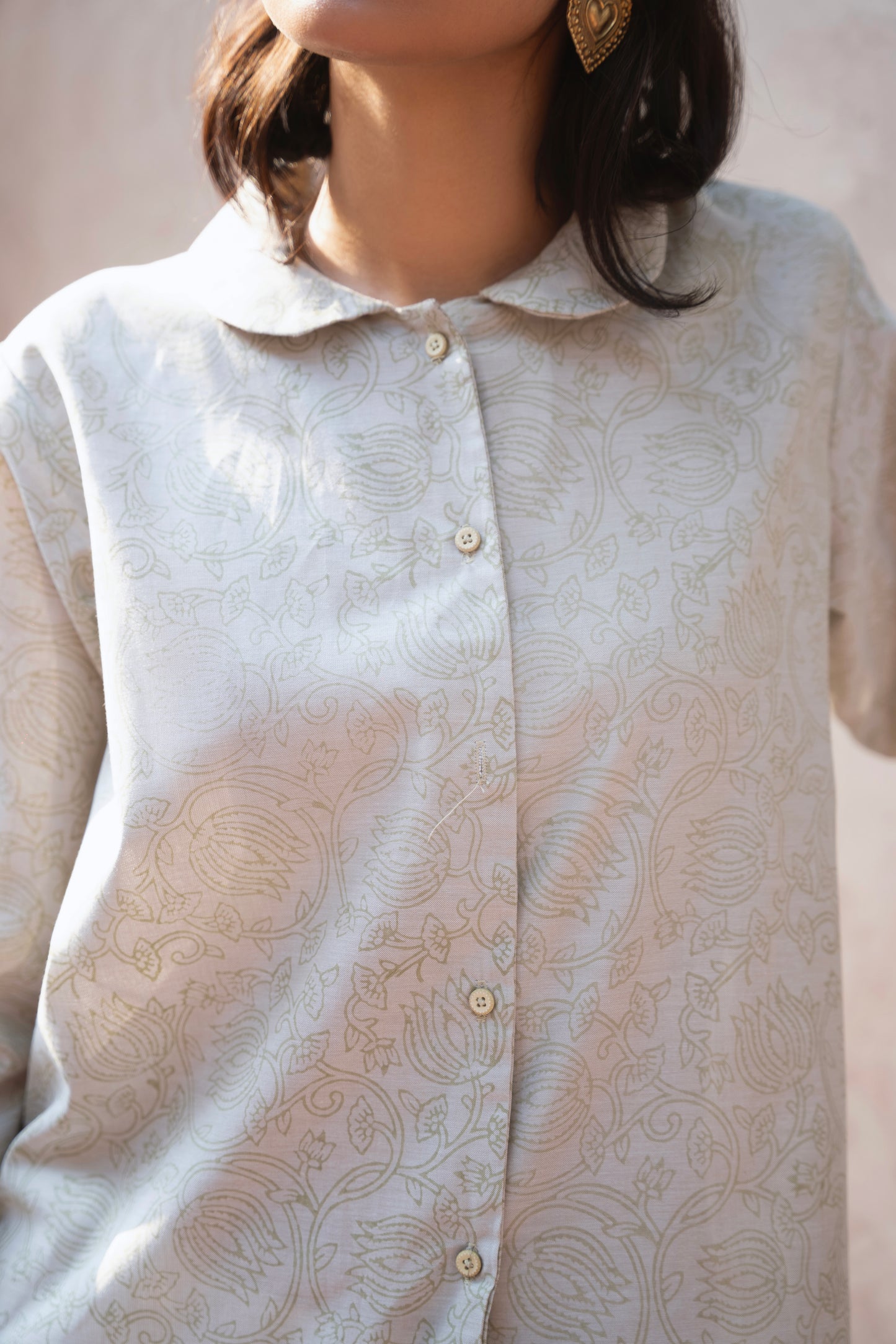 Peter Pan Collar Button Down Shirt