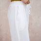 Off White Linen Wide Leg Trouser