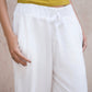 Off White Linen Wide Leg Trouser
