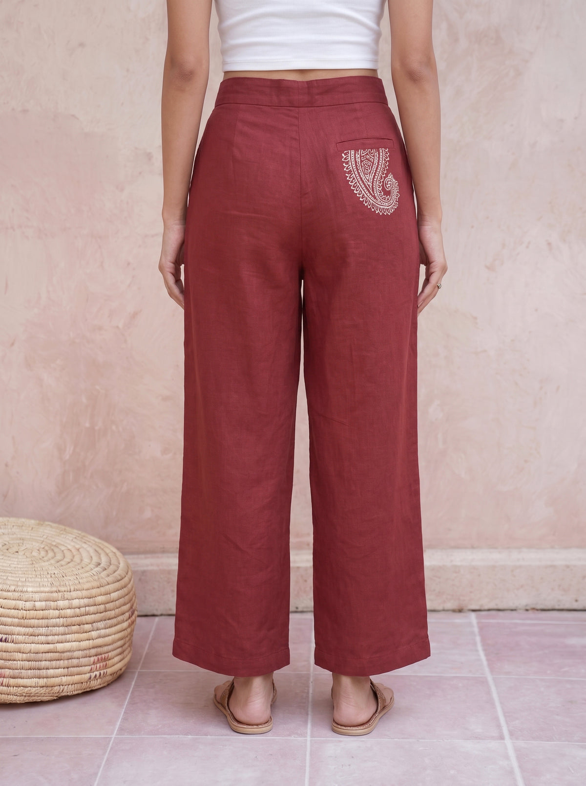 Linen Wide leg Trouser Pants