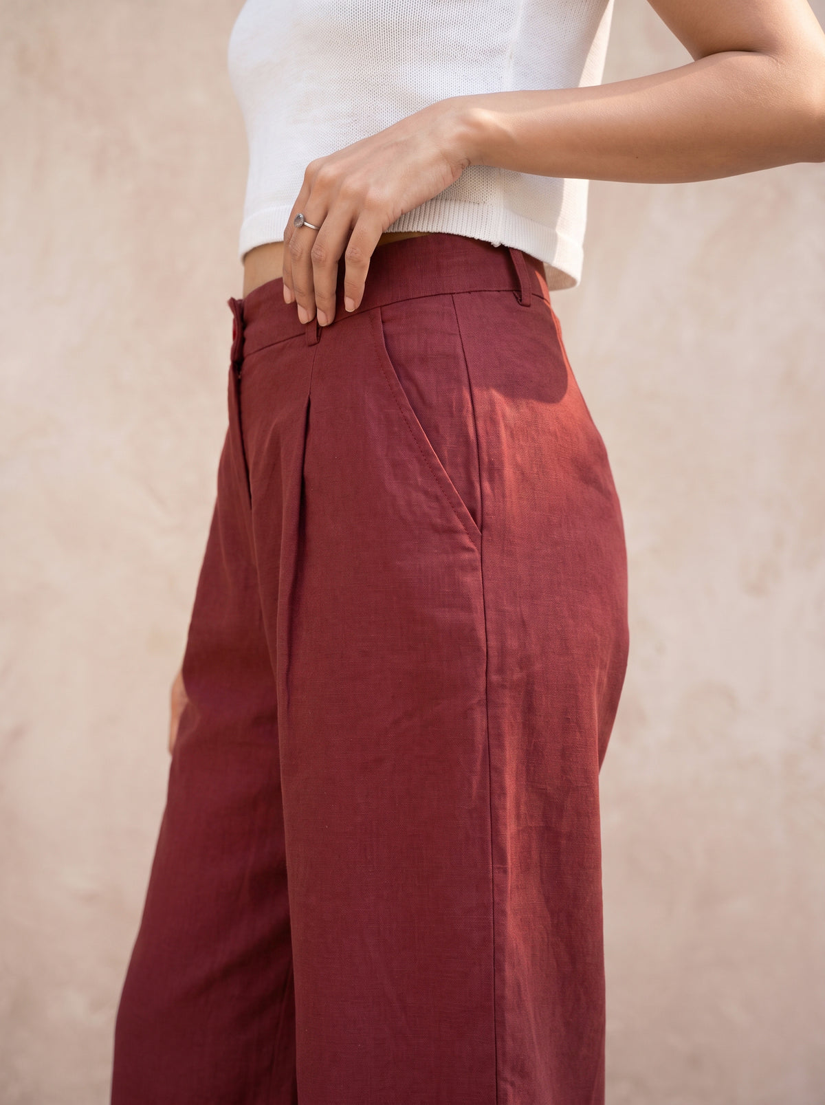 Linen Wide leg Trouser Pants