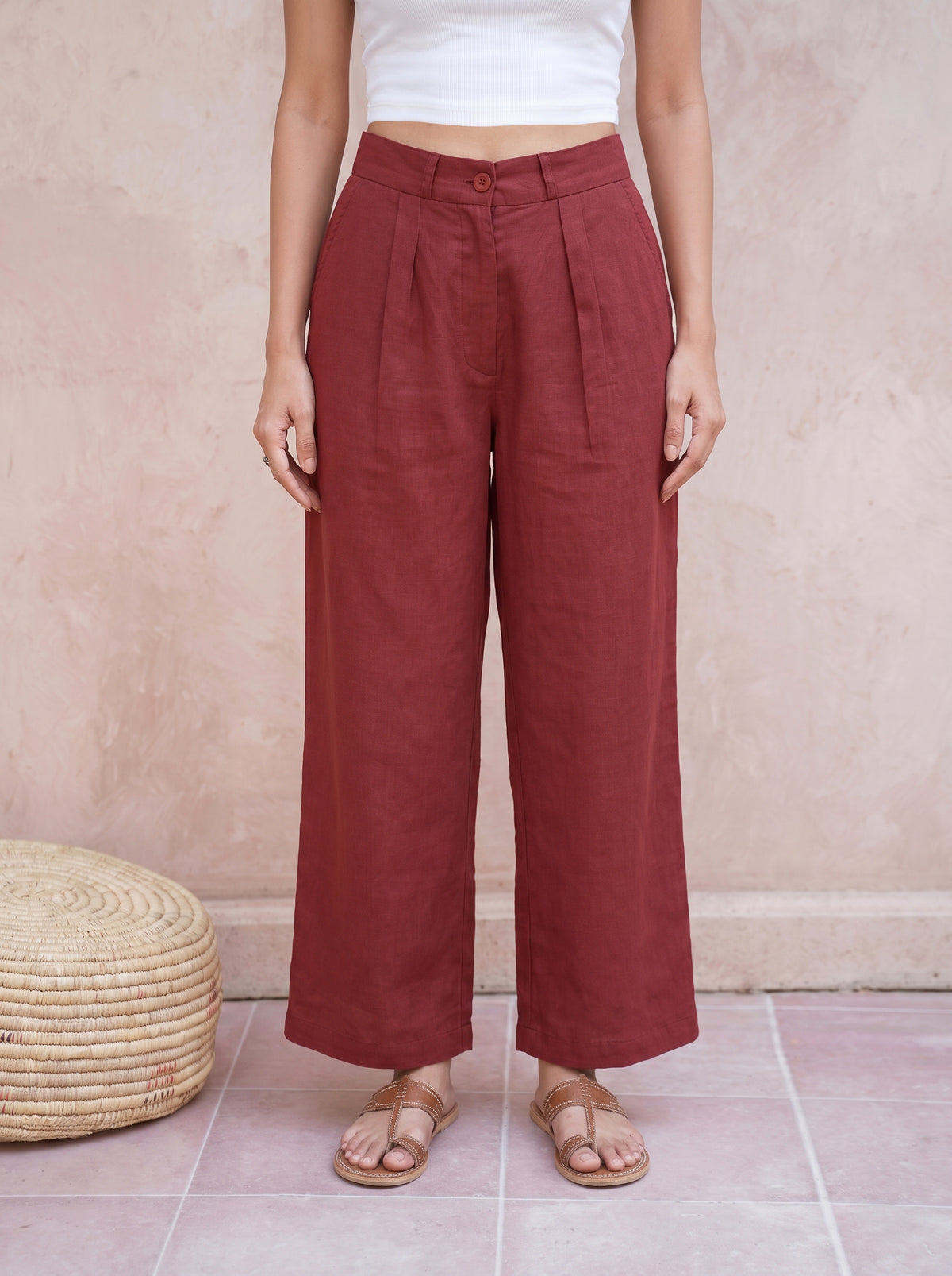 Linen Wide leg Trouser Pants