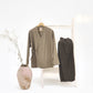 Khakhi Kimono With Dark Olive Green Wide Leg Trouser Pants
